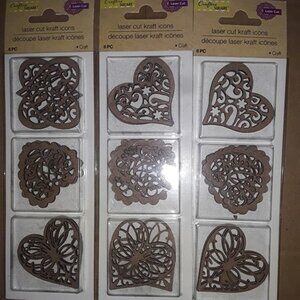 PARTY HEART CRAFT DESIGN LOVE CEREMONY ICONS SCRAPBOOK FRIENDSHIP , 6 PK, 18 CT
